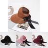 New Style Butterfly Bow Wide Brim Sun Hat For Women Cute Outdoor Mesh Sunshade Hat