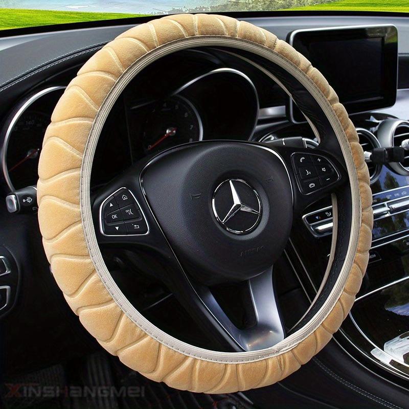 1Pc Car Steering Wheel Cover Protector Decoration Warm Super Thick Short Plush Collar Soft for Women Man
