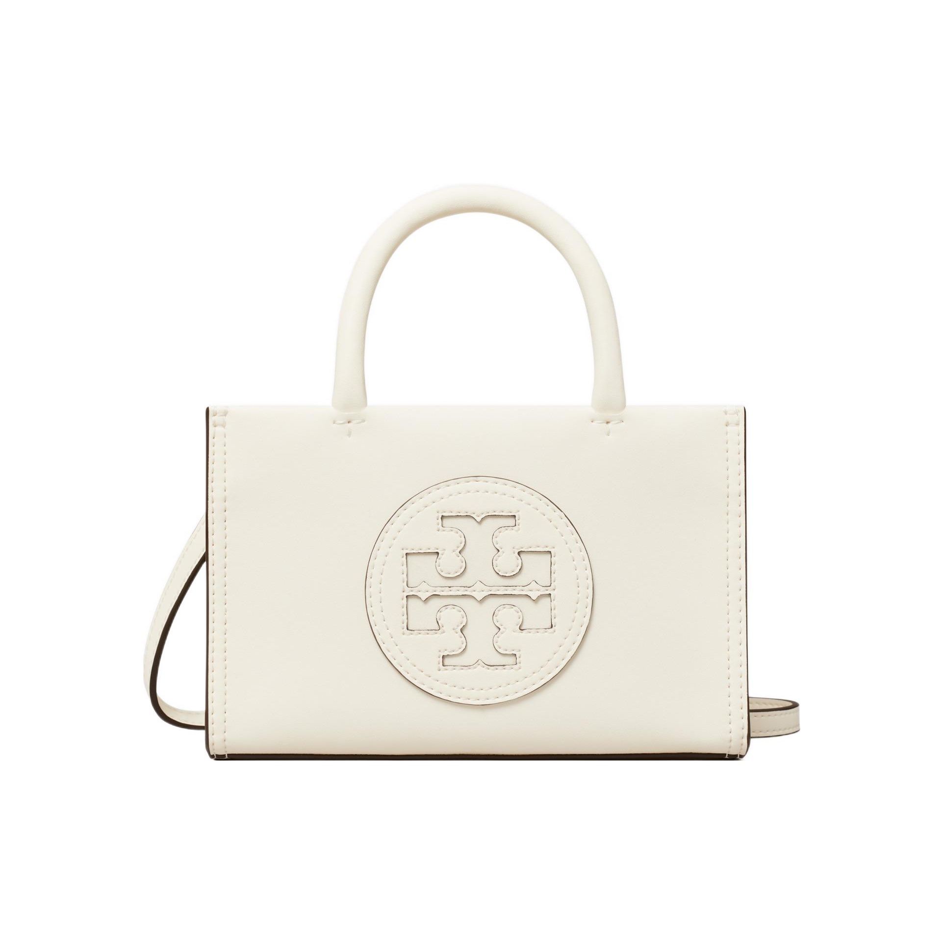 

Tory Burch Ella Magnetic Snap Adjustable Detachable Shoulder Strap Faux Fur Tote Bag Shopping Bag Crossbody Handbag Mini Women tote White 145613-100 Basic Set (Bag+Dust Bag)