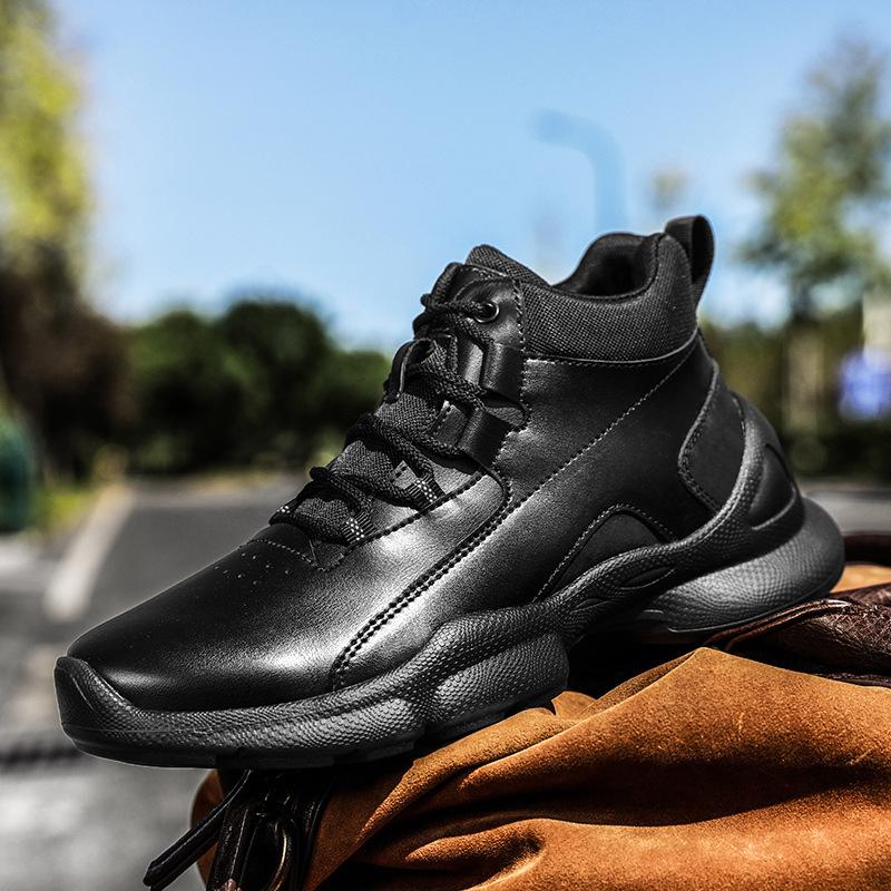 

Shoes new winter velvet warm cotton shoes sports and leisure high-top leather shoes waterproof shoes 44 [standard sports code] чорний