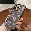 Purple Polka Dot Bowknot Glitter Clear Phone Case For iPhone 17 16 15 14 13 12 11 Pro Max XS XR X 7 8 Plus 16E 17E 17 Air Cover