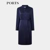 PORTS Women's Belted Long Sleeve Midi Dress