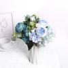 Blue Artificial Flowers Bouquet Rose Fake Flowers for Indoor Home Decor Garden Wedding Party Decoration Outdoor Vase Accessories