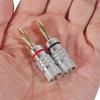 Banana Plugs, 24K Gold Plated, Speaker Cable Connectors, Speaker Terminal Converter, Screw Repair Kit, Compatible with 12AWG to 18AWG Cables, for