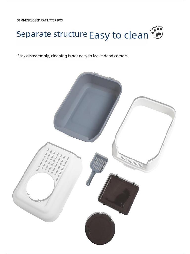 Große geschlossene Anti-Spritz-Deodorierende Katzentoilette