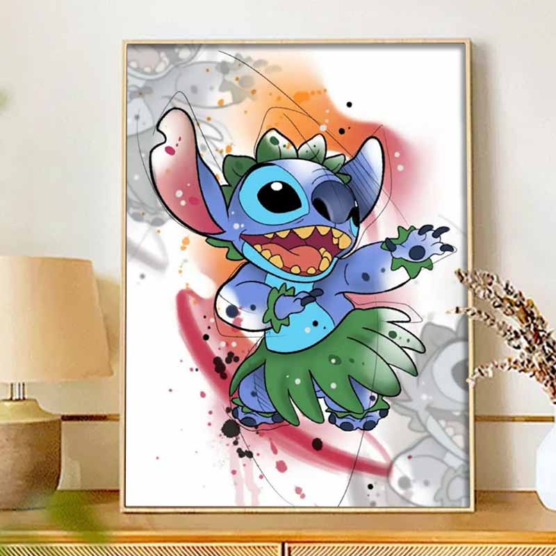 Disney Diamond Painting Kit Unframed Stitch Hawaiian Classic Style Home Decor Craft, Perfect Gift Idea