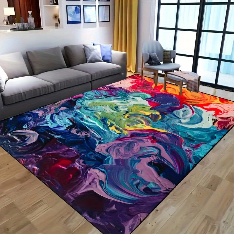 Colorful Abstract Carpet Stylish Rug Indoor Outdoor Decor for Playroom Kitchen Living Room Bathroom Pattern Decorative Carpet