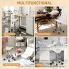 Salon Saddle Stool, Rolling Saddle Chair for Massage, Spa, Clinic, Beauty, Hairdressing and Tattoo, White
