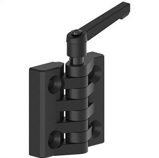 Black Lever Lock Position Hinges with Handle Adjustable Tightening PA for industrial switchgear Distribution Cabinet