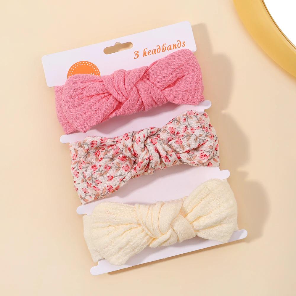 3pcs Baby Girls Headband Set Bow Knot Head Wrap Bandage Kids Toddlers Headwear Hair Band Infant Baby Newborn Hair Accessories