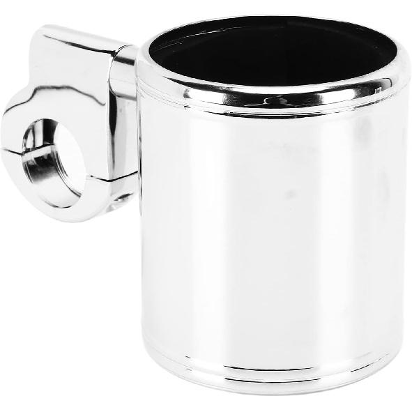 Motorcycle Cup Holder, Motorcycle Handlebar Cup Holder Chrome Adjustable Universal for ATV 22‑32mm Handle