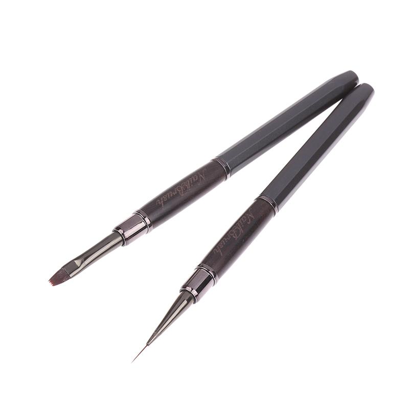 Double-End Nail Pen Brush Glue Phototherapy Pen Uv Gel Liner Brush Dual End Nail Art Drawing Pen Manicure Brushes Tool