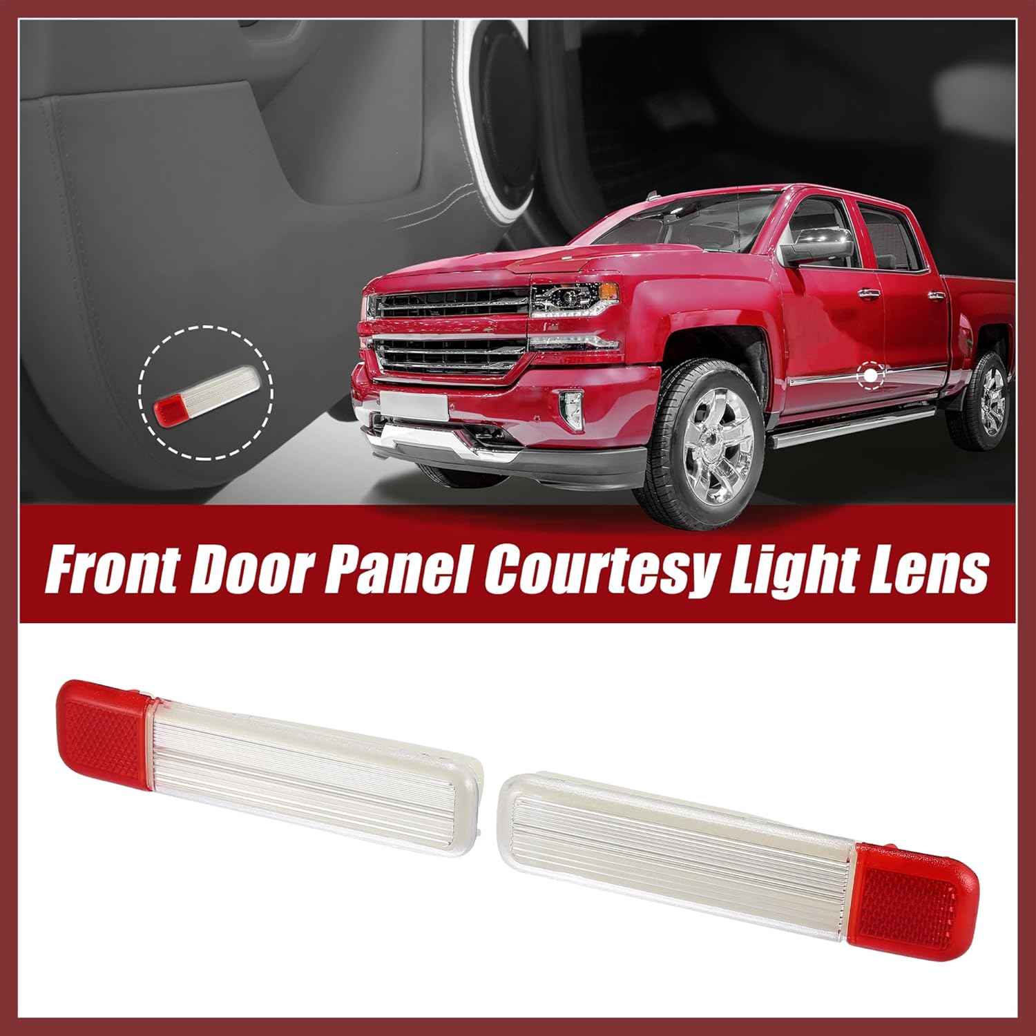 Pair Interior Door Panel Courtesy Light Lens Cover Warning Light Lamp Housing for Chevrolet Silverado for GMC Sierra for Cadillac Escalade 02-06