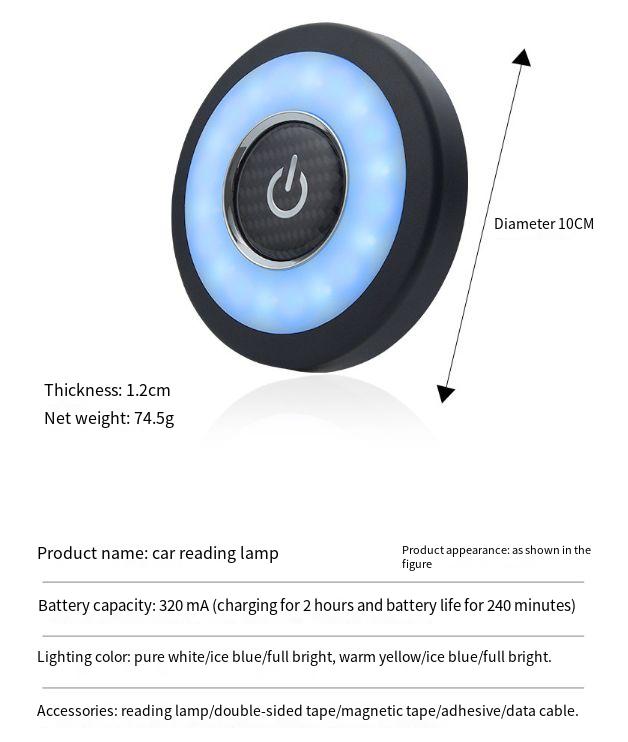 Rechargeable Car LED Interior Light Wireless Touch Control Reading Lamp Auto Ceiling Door Foot Trunk USB Bulb Auto Night Light