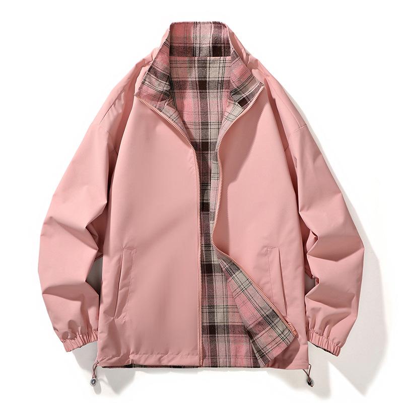 Double Sided Men's Standing Collar Casual Men's Jacket Top Slim Fit Jacket Youth Baseball Suit Flight Suit