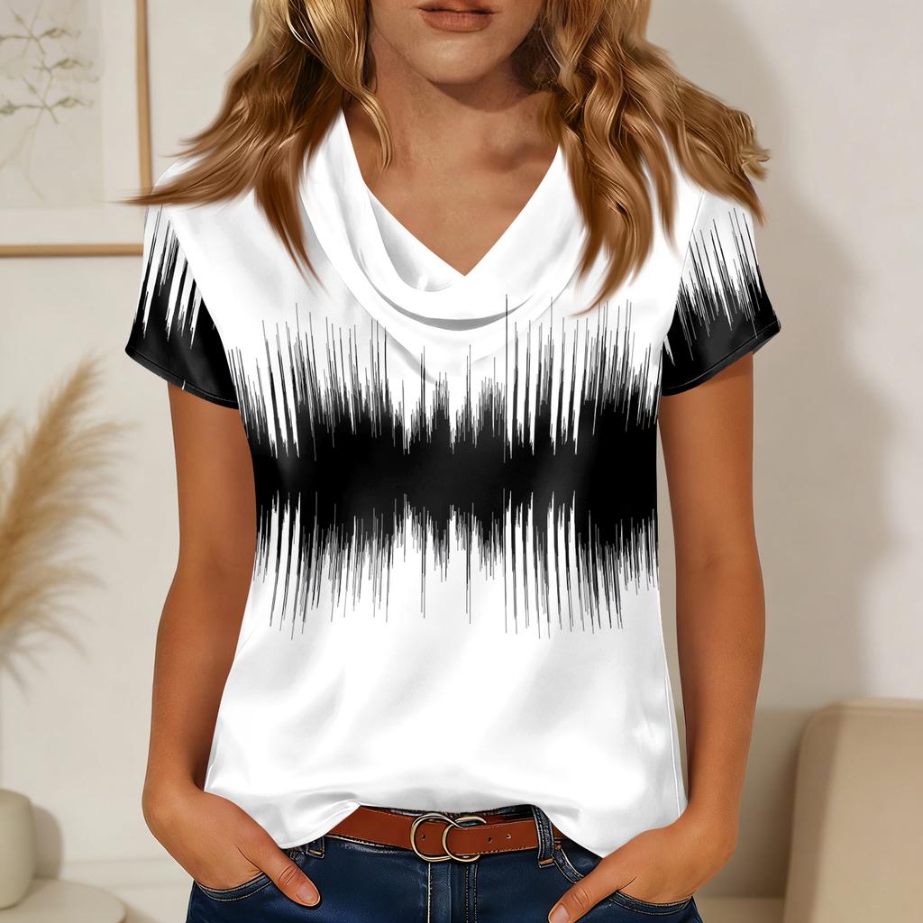 Women's Fashionable Casual Print Short-sleeved T-shirt Top