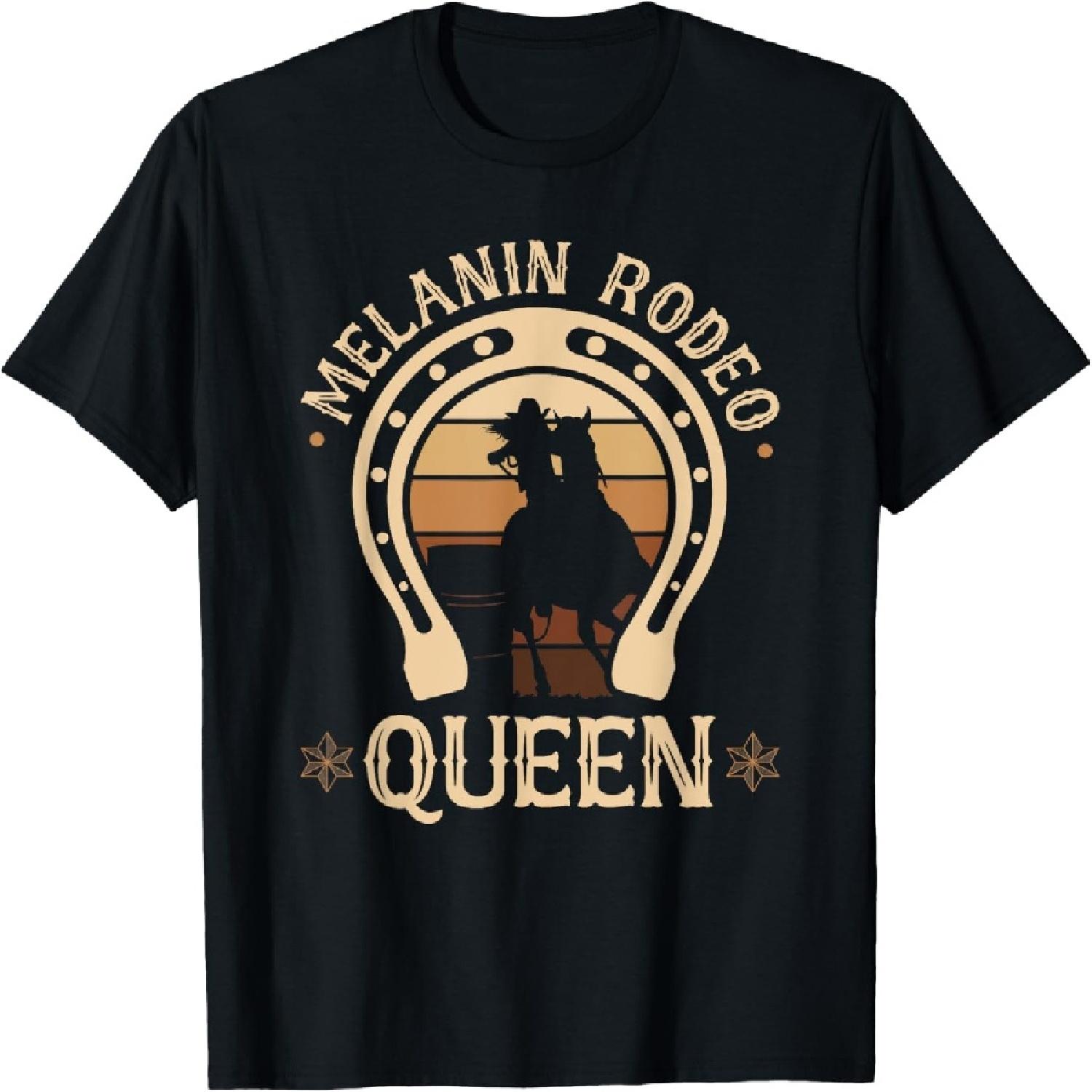 

Barrel Racing Melanin Rodeo Queen African American Cowgirl T-Shirt XXXXXL різнокольоровий