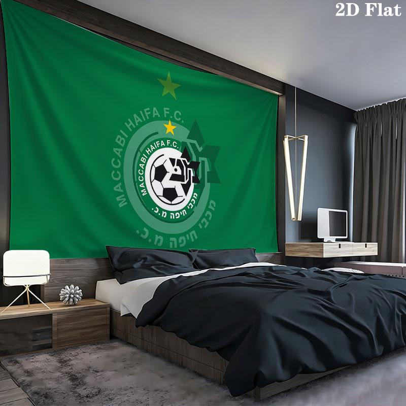 Maccabi Haifa Wall tapestry, aesthetic printed fabric blanket, suitable for bedroom, living room, and home decor.