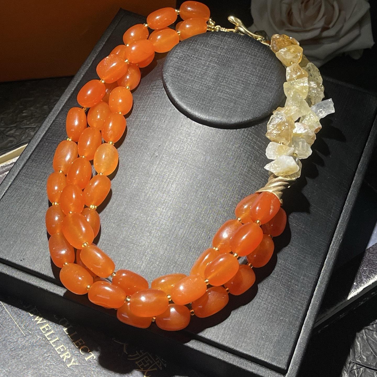 Монис стиль винтаж натуральный камень нишевый легкая роскошь универсальный модный дизайн ожерелье Necklace