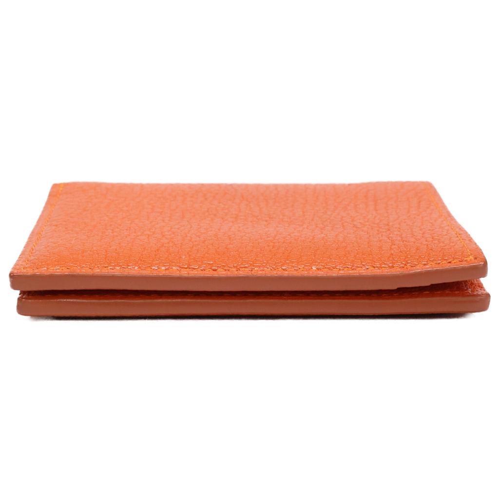 FUJITAKA [Excellent Condition] 677604 Chevre Full Leather Bifold Wallet Bifold Wallet with Coin Pocket OrangeUsed