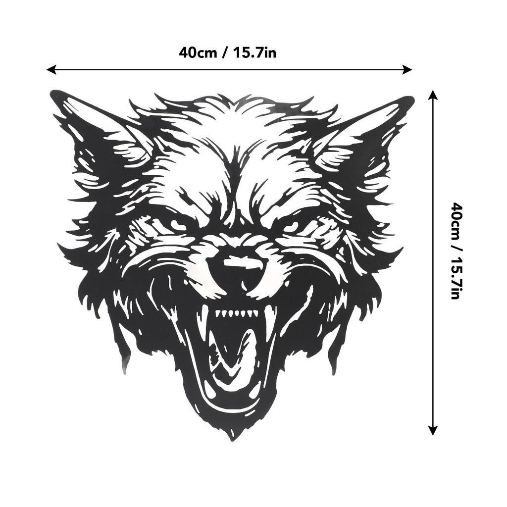 Fierce Wolf Head Wall Art Wrought Iron Roaring Wolf Wall Hanging Decoration for Living Room Bedroom Office