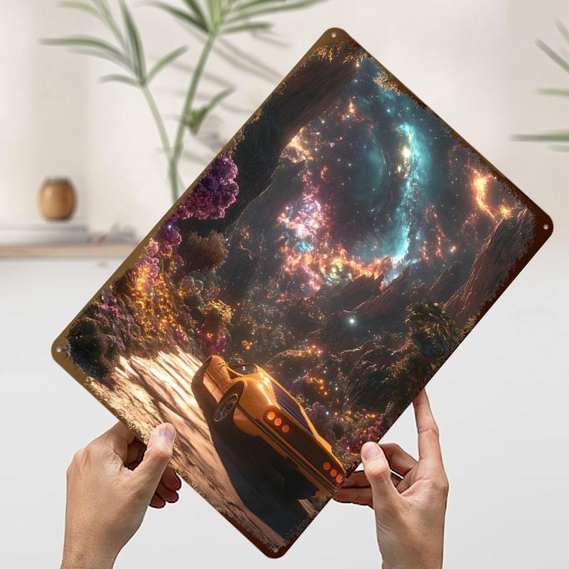 Cosmic Nature Trip Car Printed Poster Customized Retro Wall Art Vintage Metal Tin Signs for Home Room Decoration Gaming Man Cave