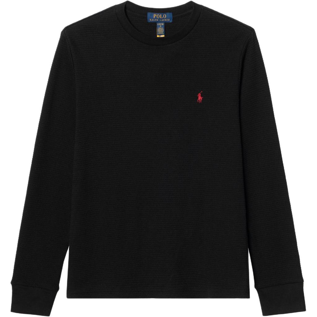 Felpa Polo Ralph Lauren FW25 Cotone Waffle Manica Lunga Pullover Girocollo Bambini Felpe Bambini 323920629-014