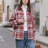 Spring and Autumn New Trend American Retro Wool Plaid Shirt Women's Loose Casual Lazy Lapel Long Sleeve Shirt
