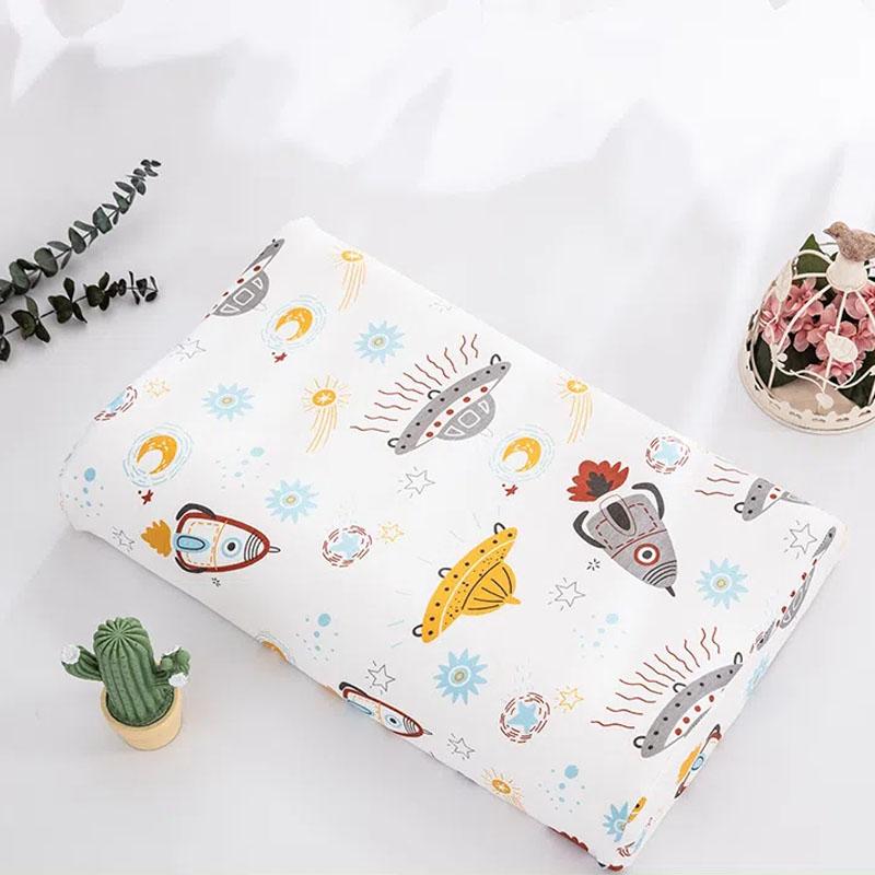 Husă de pernă pentru copii de 1-6 ani Față de pernă specială pentru pernă din latex Față de pernă pentru copii din bumbac pur cu desene animate în patru anotimpuri