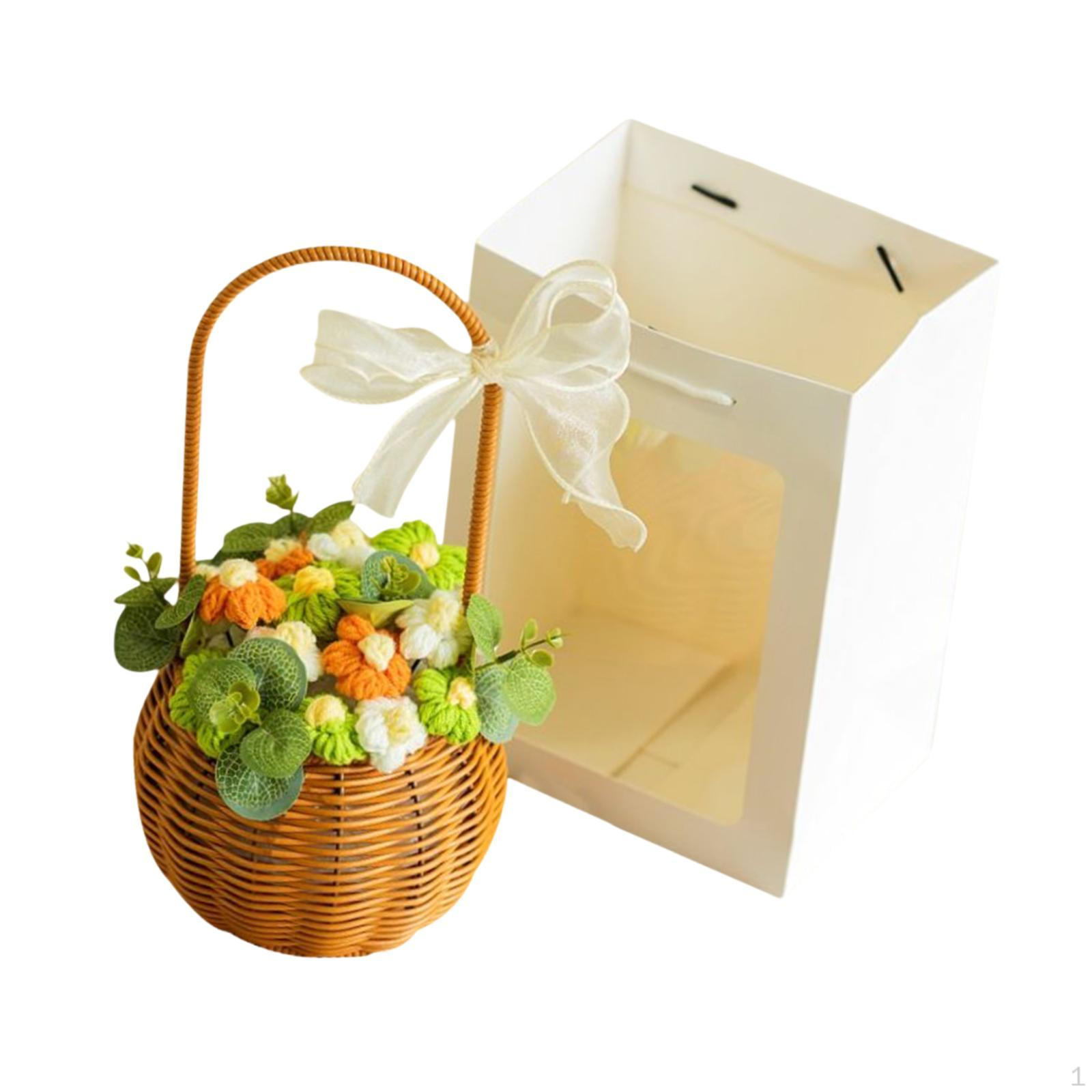 

Crochet Bouquet for Living Space And Office Gift Mother s Day Orange Green