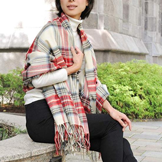 Made in Extra Large Lambswool Tartan Favoured by the British Royal Family Lochcarron, Scotland, Stole, Blanket, Rug, (Stuart Eve)