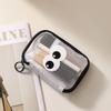 Fashion Mini Mesh Makeup Bag Waterproof Divide Grid Travel Storage Bag Cartoon Lipstick Cosmetic Bag for Women Girls