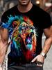 Men T-Shirt Funny Animal 3D Printing Tee Tops Round Neck T-Shirts Short Sleeve Tees Casual Loose Gym Tshirt Y2k Unisex Clothes