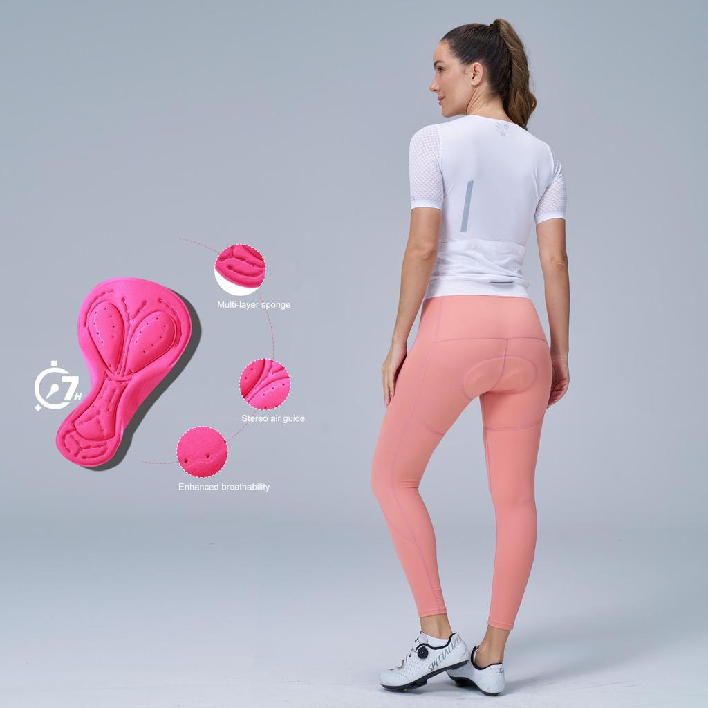 Hiserwa Women's High-Waist Cycling Pants - Hip-Lifting, Breathable, Quick-Dry, Elastic, Mid-Short Distance