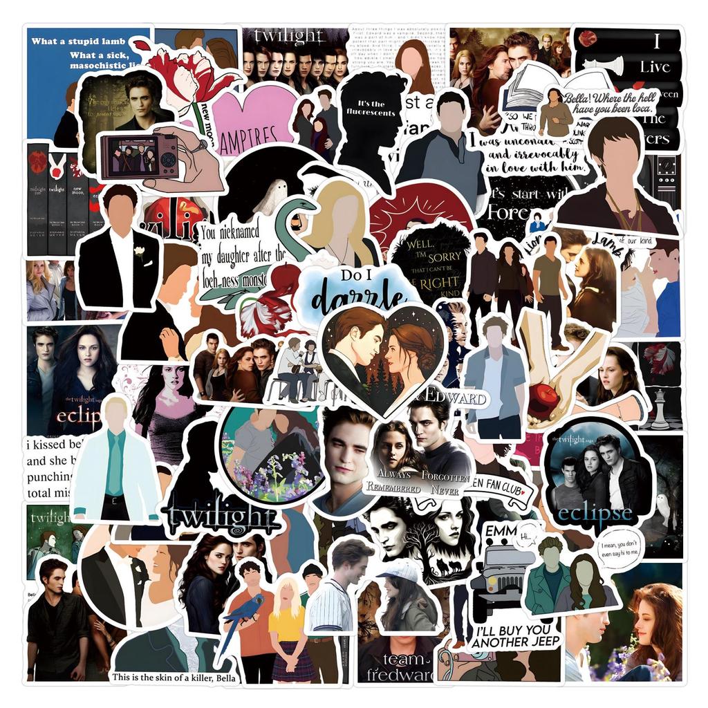 110-Piece Twilight Graffiti Sticker Set: Waterproof DIY Decals for Cups & Skateboards.