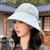 Bow Large-brim Bucket Hat Lightweight Sun-protection Hat Women Sunshade Fisherman Hat  Beach