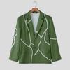 INCERUN Spring Autumn Men Lapel Neck Long Sleeve Button Print Thin Blazer Coats