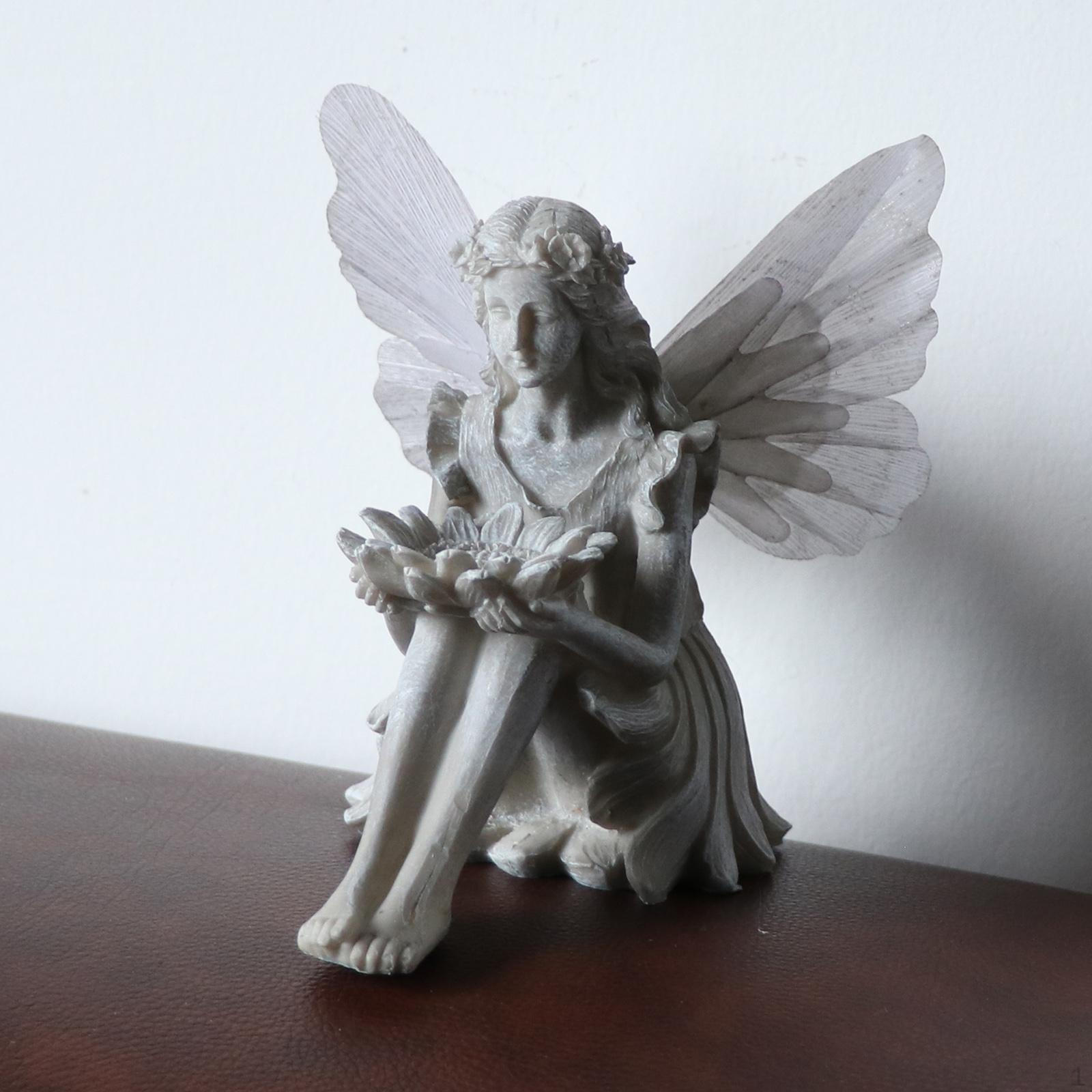 

Статуя и скульптура из сказочного сада с солнечными фонарями, фигурки ангельского двора на открытом воздухе для