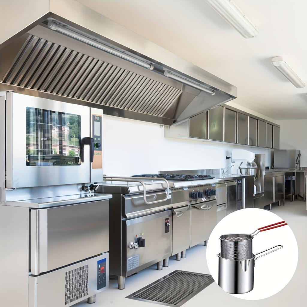 Stainless Steel Gas Fryer with Oil Filter Basket Multi-function Mini Frying Pan for Home Use Oil Saving Design