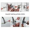 Faucet Valve Diverter Three Way Water Taps Connector Adapter Kitchen Bathroom Faucet Accessory For Connecting Angle Valve Hose
