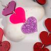 Pink Love Heart Acrylic Drop Earrings for Women Mirrored Peach Hearts Spliced Long Earring Fashion Jewelry Valentine's Day Gifts