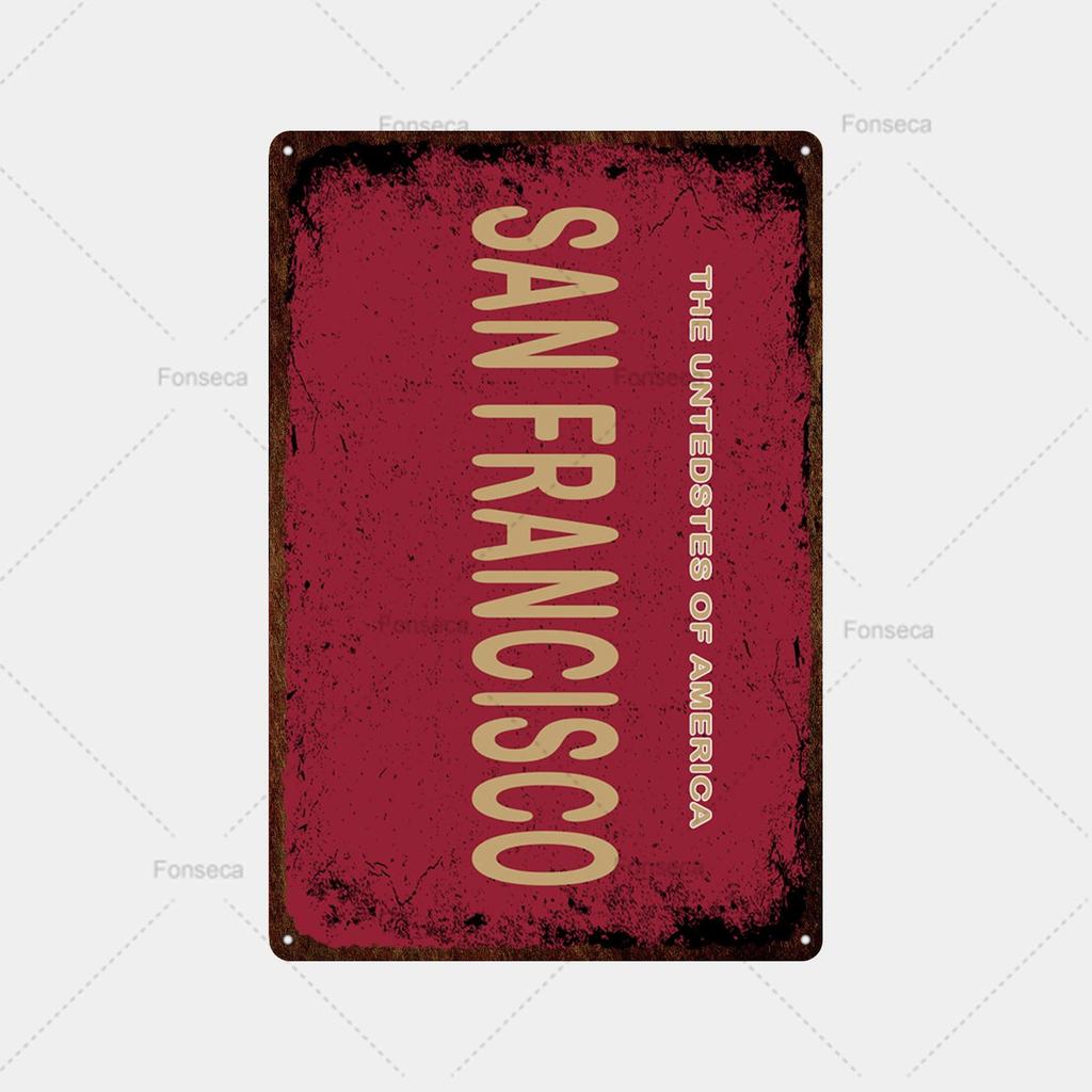 Place Name Sign Metal Sign Vintage Tin Sign Plaque Metal Bar Retro Wall Decor Bar Club Man Cave Metal Poster