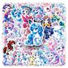 50 Laser Unicorn Rainbow Horse Stickers - Holographic Dazzling Color Stationery, Cute DIY Decoration for Journal and Computer