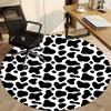 1pc Cowprint Chair Carpet for Office, Soft, Non Slip Polyester Mat, Office, Entryway, Living Room, Bedroom