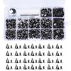 200Pcs Bullet Rivet Punk Nail Snap Fastener Tool Kit Zinc Alloy DIY Leather Craft Press Studs