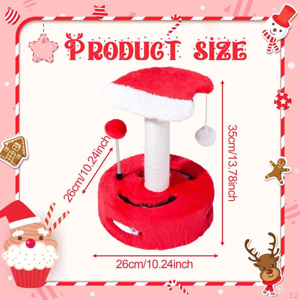 Christmas Cat Scratching Post Pet Interactive Toy Tree Scratch Rest for Indoor Cats