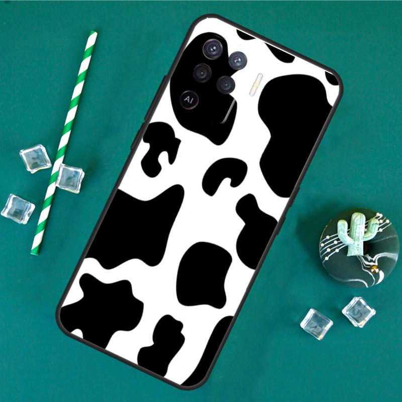 Spotted Cow Skin Print Case For Oppo A40 A60 A80 A16 A76 A96 A18 A38 A58 A78 A98 A91 A15 A17 A74 A94 A54 A57S Cover