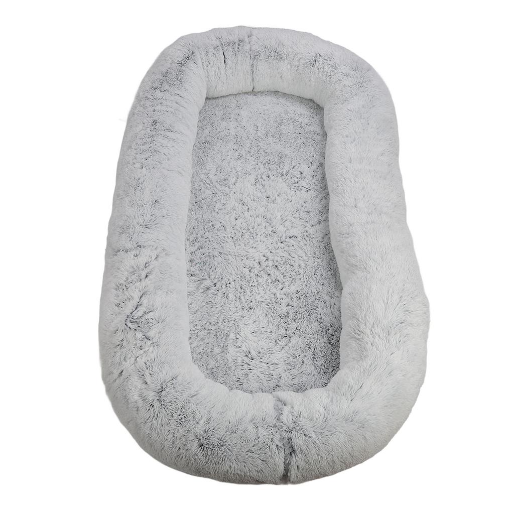 Menschliches Hundebett Weich Gemütlich Nickerchen Rund Schwamm Riesen Fell Hundebett für Erwachsene Haustiere Winter Maschine