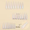 Aurora 3D Butterfly Pointed Beauty Nails - Long Wearable Pearl Nude Glitter with Rhinestones
