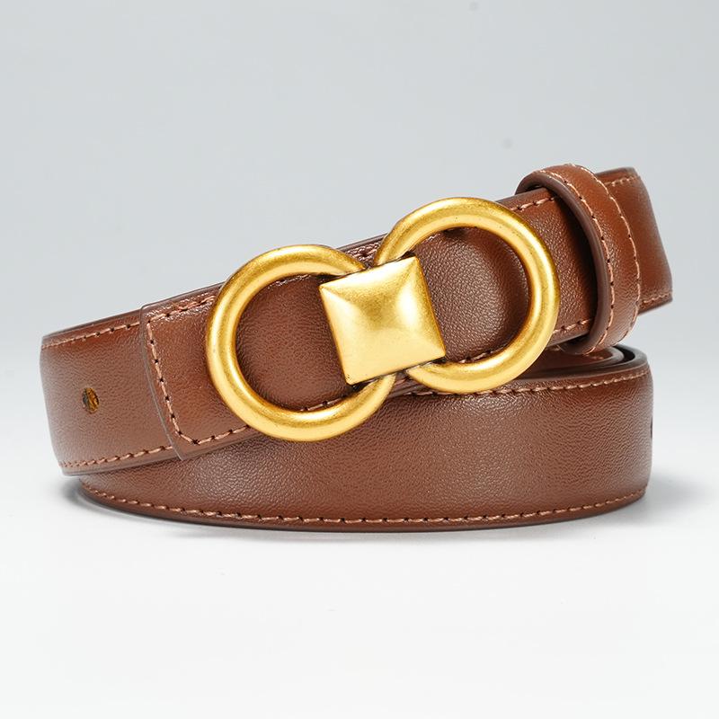 Women's Belt Dress for Women with Skirts and Decorative Women's Smooth Buckle Belt Versatile Thin Belt